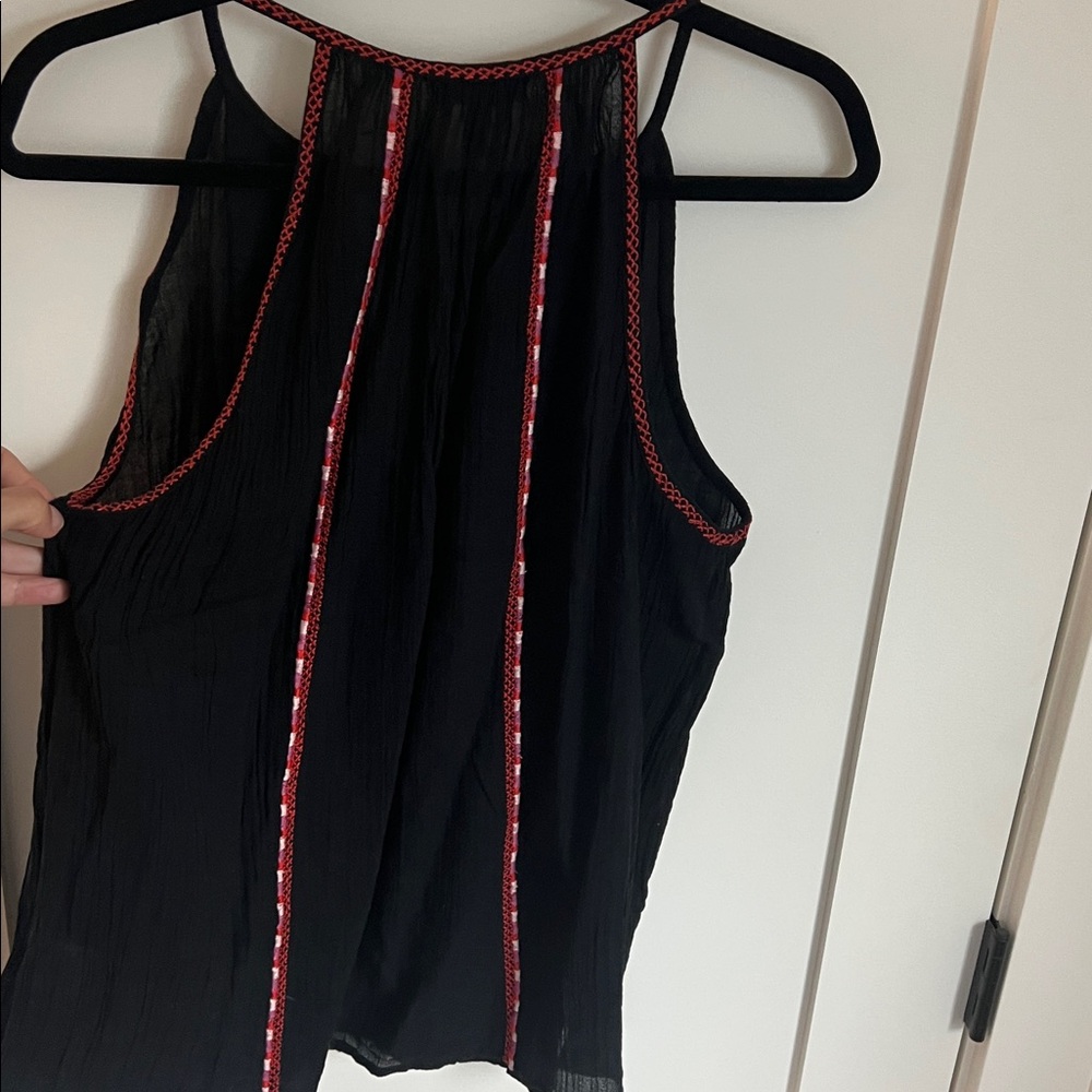 🕶️Joie Clea Embroidered Sheer Gauze Tie Tank Top - Picture 8 of 8